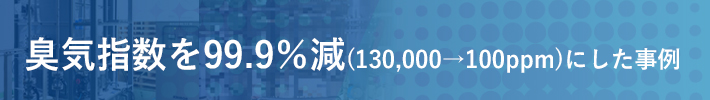 臭気指数を99.9％減(130,000→100ppm)にした事例