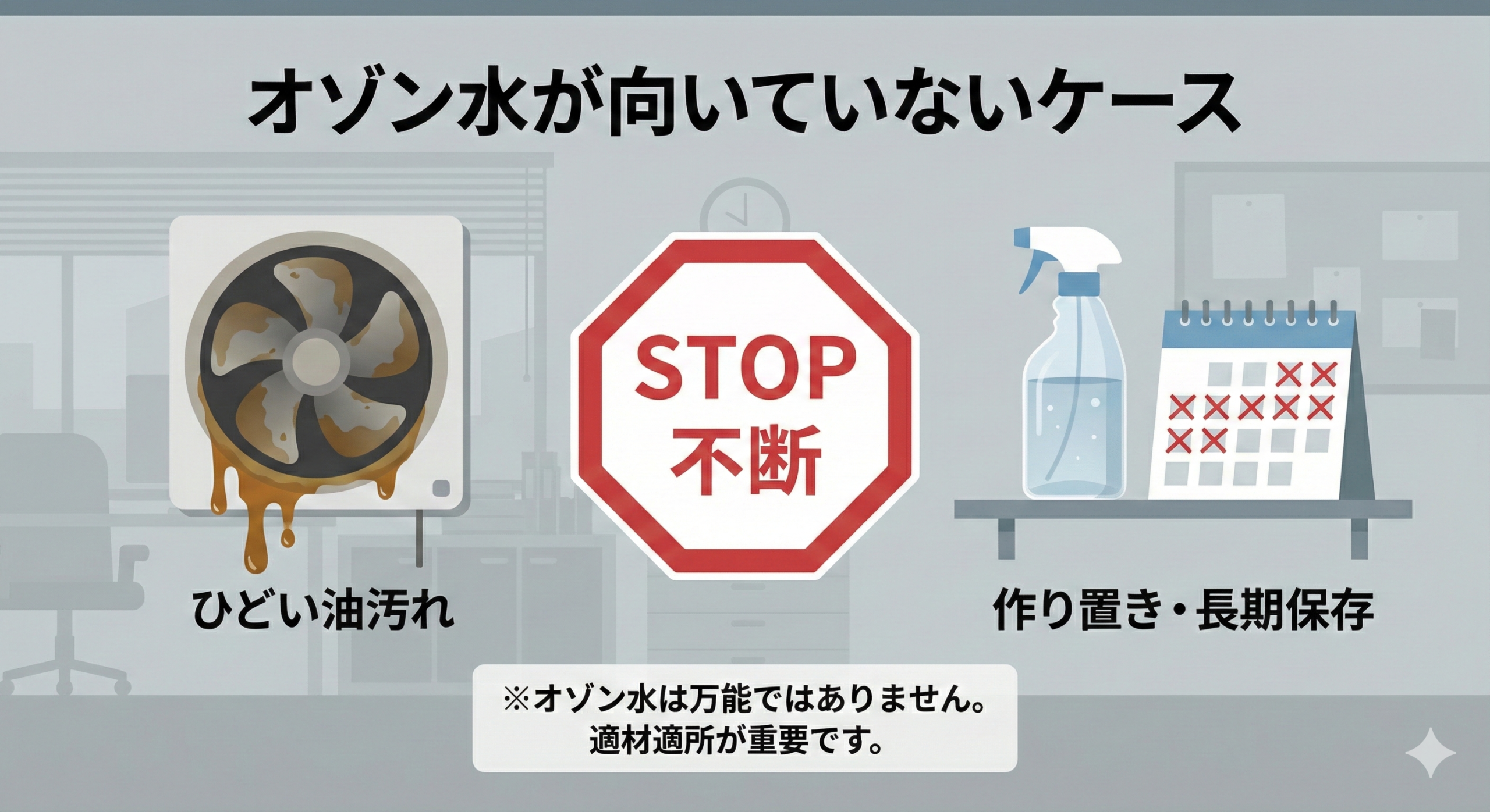 オゾン水が向いていないケース