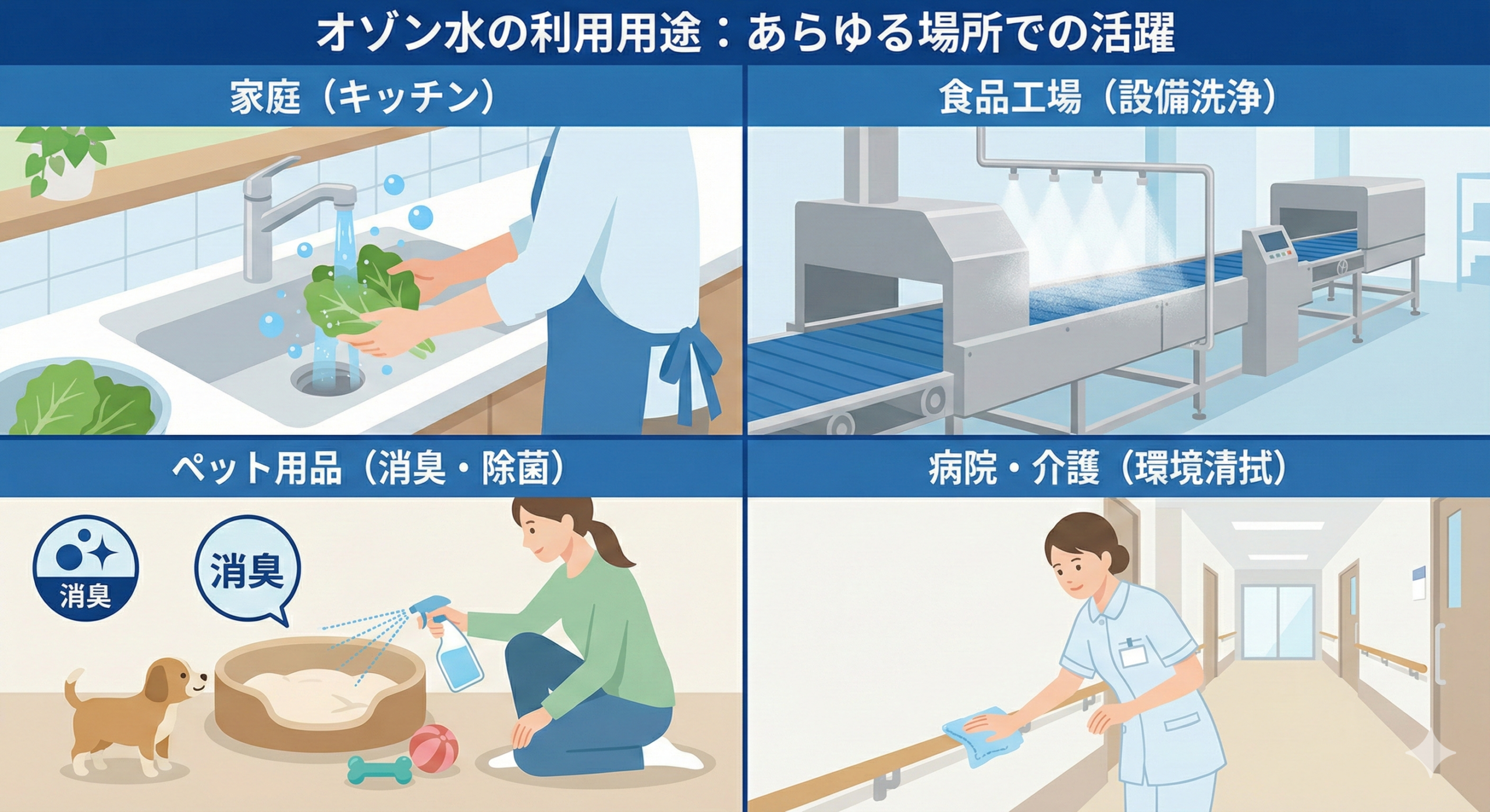 オゾン水の利用用途