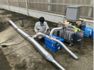 水産加工工場　デモテストの様子