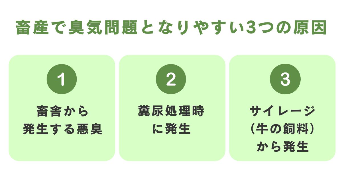 畜産で臭気問題となりやすい3つの原因

