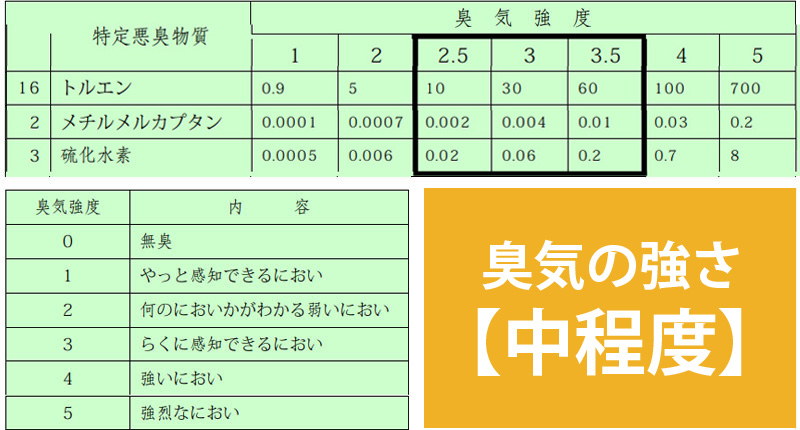 トルエンの臭気強度